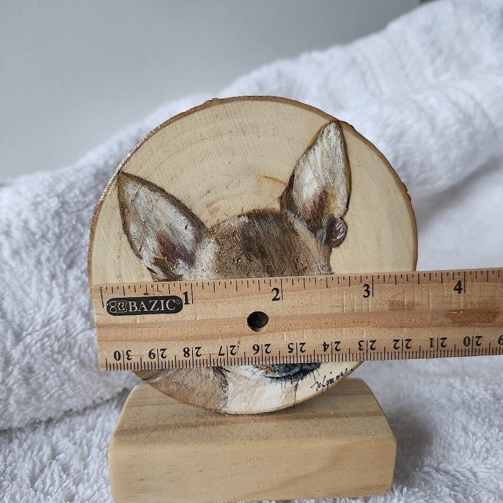Handpainted Wooden Tile Chihuahua. Perfect Gift For a Dog Lovers. Home Decor. - Picture 5 of 6